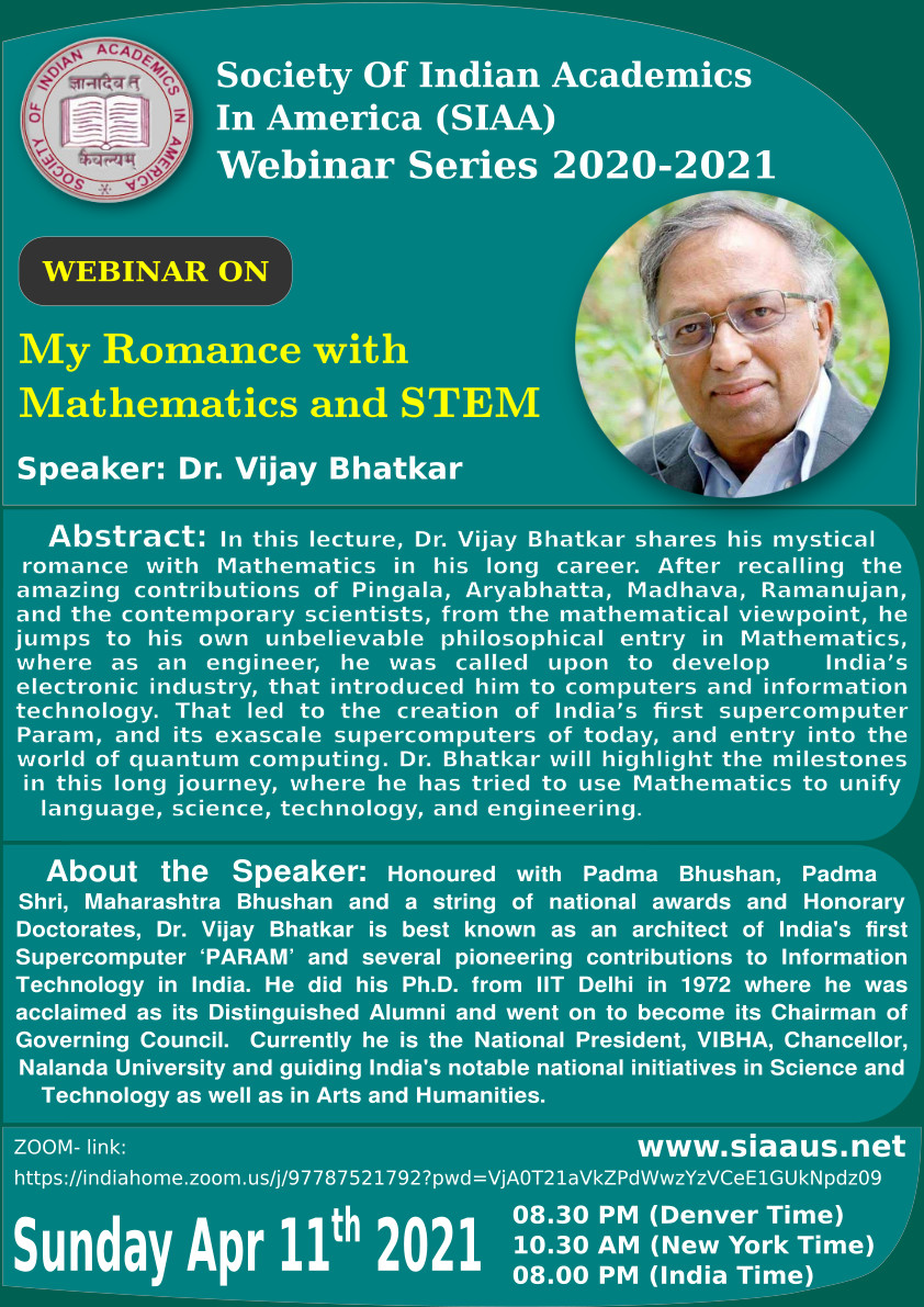 webinar arp 2021 -My Romance with  Mathematics and STEM