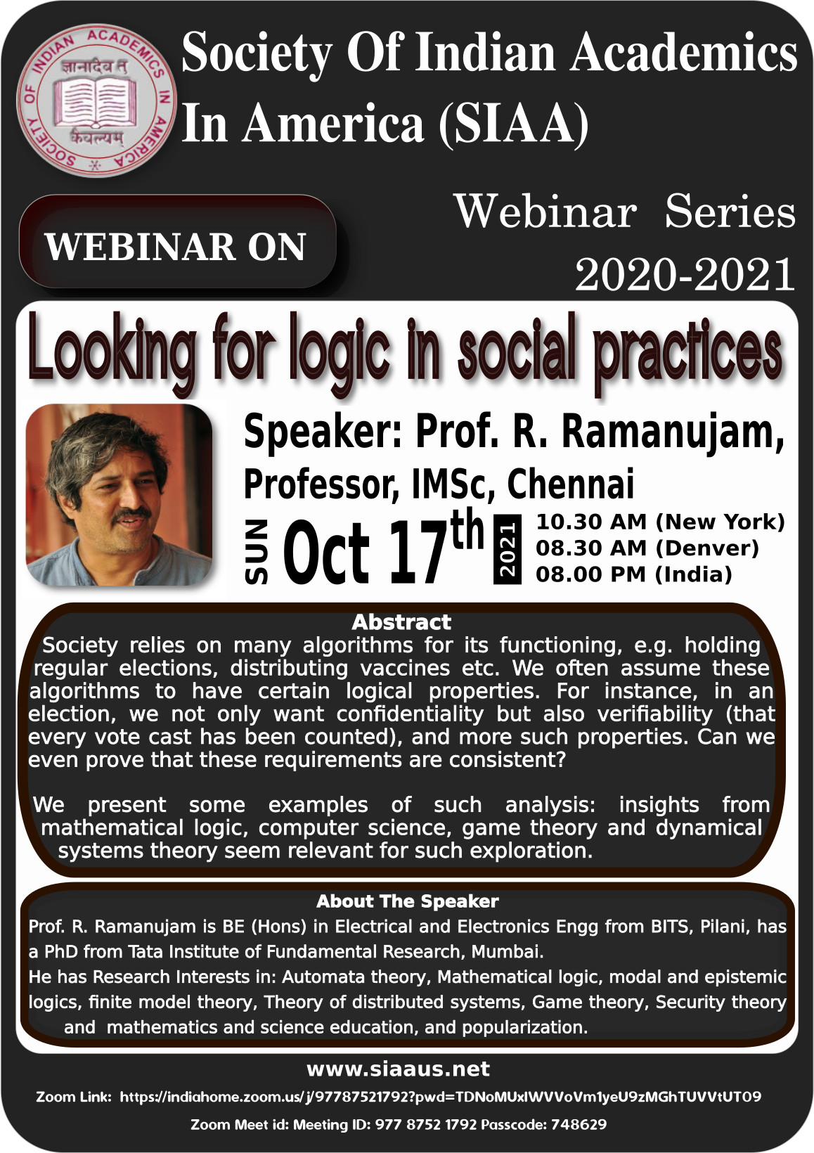webinar poster oct 2021 - Looking for logic in social practices