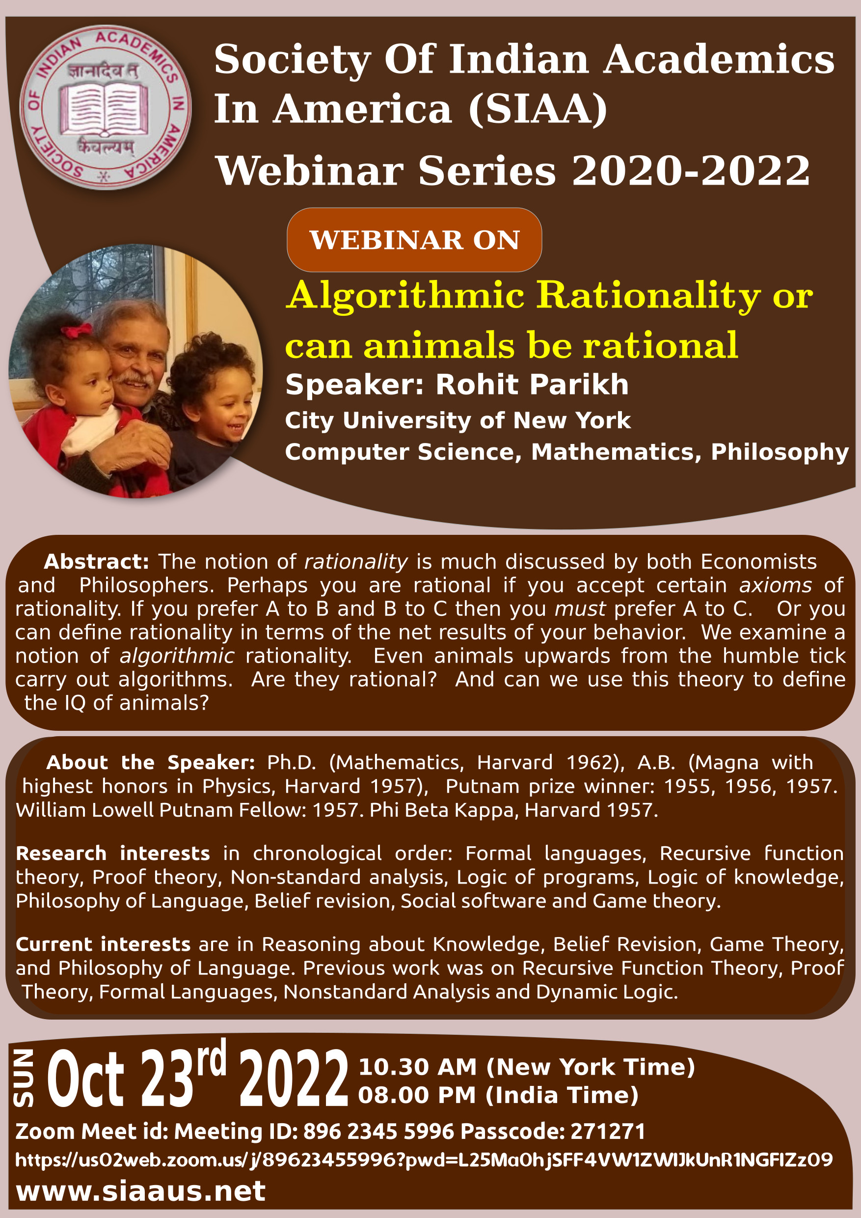 webinar oct 2022 - Algorithmic Rationality or  can animals be rational